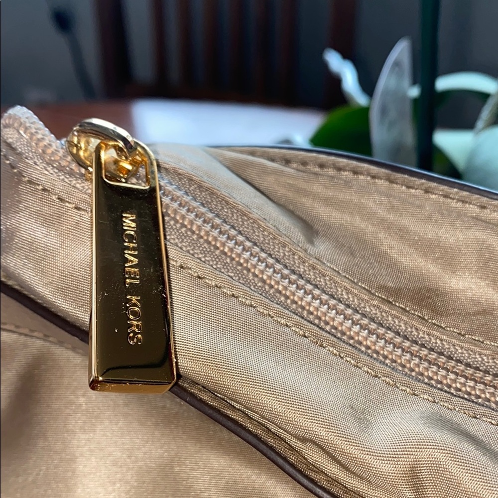 MICHAEL Michael Kors gold tan Crossbody Bag with Leather Trim - Picture 3 of 13